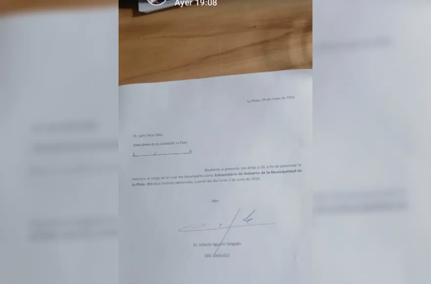La renuncia posteada en sus redes sociales.