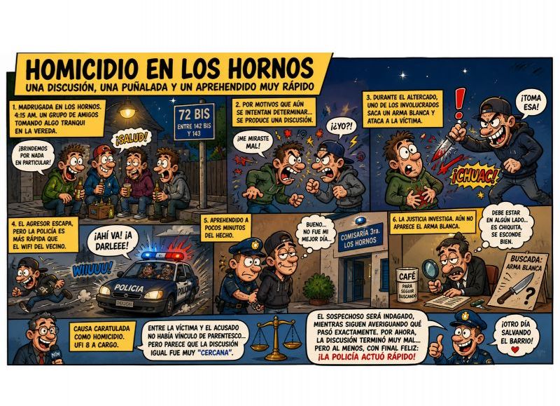 Los Hornos: 2 amigos festejaban el Día del Trabajador, se emborracharon y uno mató de un puntazo a otro