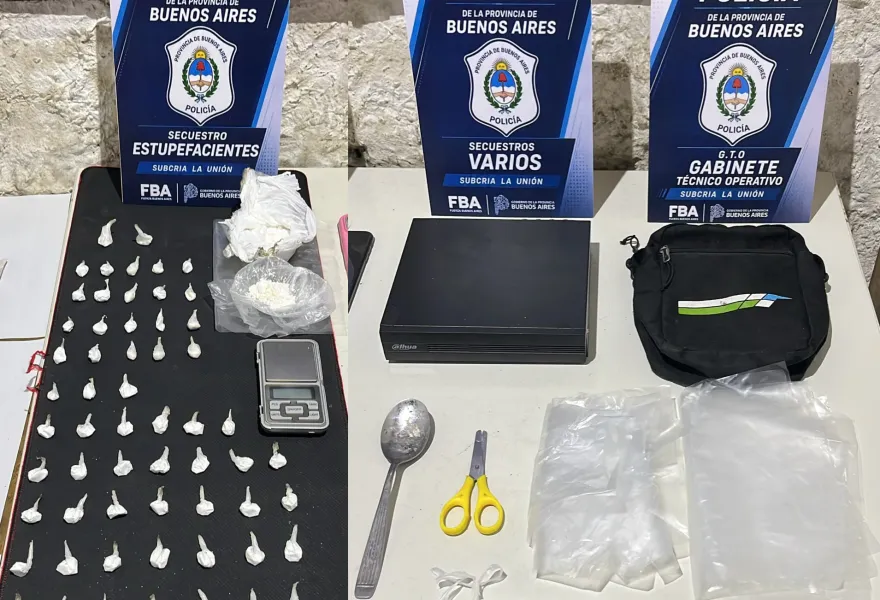 Elementos secuestrados durante el operativo. 