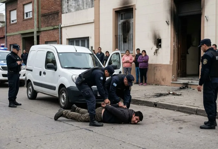 Marche preso el pirómano: atacó con una bomba molotov el Concejo Deliberante y terminó detenido tras una persecución