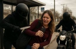Motochorros armados atacaron a una mujer en una parada de colectivos