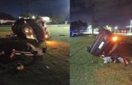 Dos jóvenes sufrieron heridas tras perder el control de un auto en la rotonda de 31 y 520